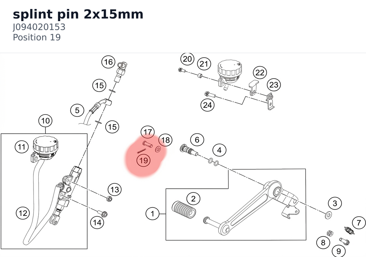 Diagram preview: splint pin 2x15mm (J094020153)