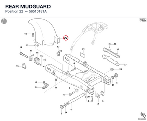 REAR MUDGUARD 56510181A diagram position