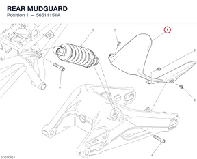 REAR MUDGUARD 56511151A diagram position