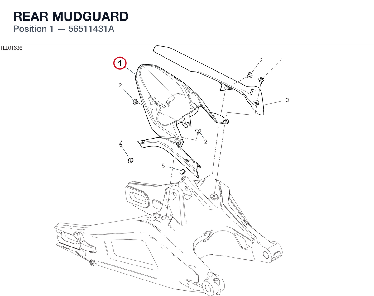 REAR MUDGUARD 56511431A diagram position