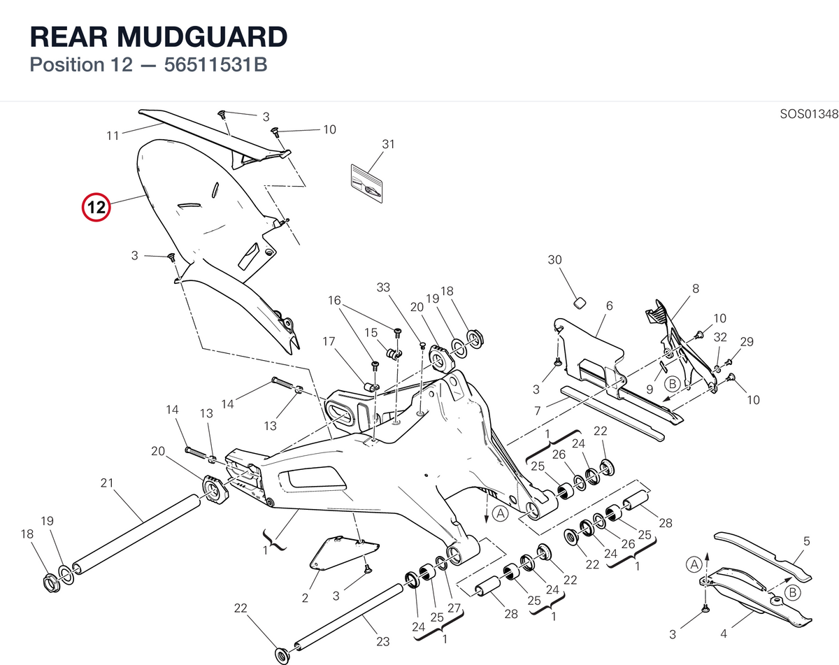 REAR MUDGUARD 56511531B diagram position