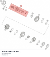 Diagram preview: MAIN SHAFT CMPL. (A47033001000)