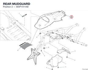 REAR MUDGUARD 565P1411AB diagram position