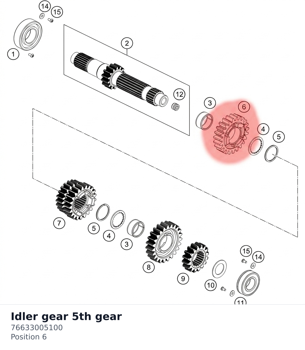 Diagram preview: Idler gear 5th gear (76633005100)