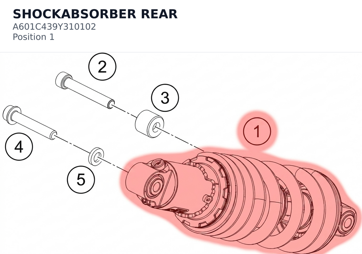 Diagram preview: SHOCKABSORBER REAR (A601C439Y310102)
