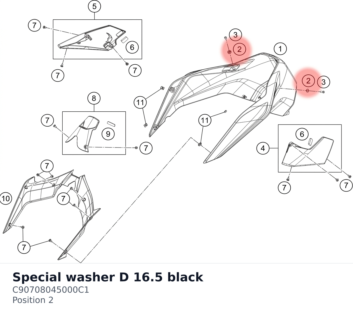 Diagram preview: Special washer D 16.5 black (C90708045000C1)