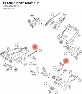 Diagram preview: FLANGE BOLT M6X11.7 (J900000601213)