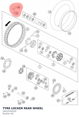 Diagram preview: TYRE LOCKER REAR WHEEL (56410100100)