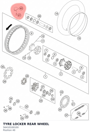 Diagram preview: TYRE LOCKER REAR WHEEL (56410100100)