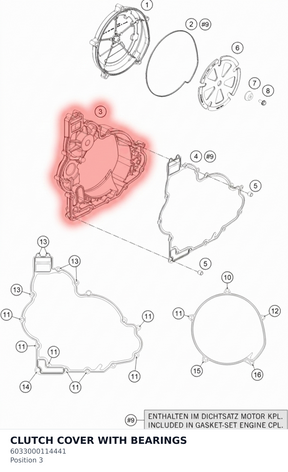 Diagram preview: CLUTCH COVER WITH BEARINGS (6033000114441)