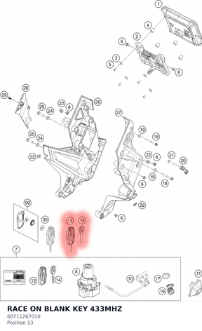 Diagram preview: RACE ON BLANK KEY 433MHZ (60711267010)