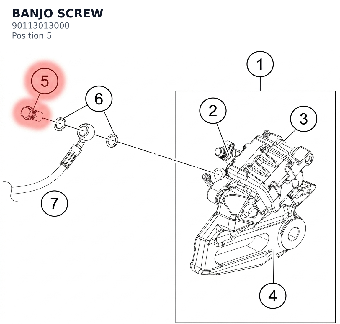 Diagram preview: BANJO SCREW (90113013000)