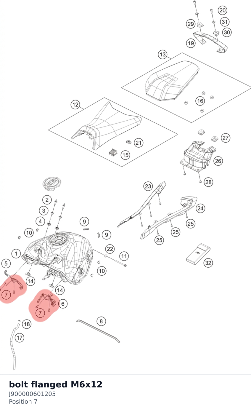 Diagram preview: bolt flanged M6x12 (J900000601205)
