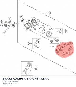 Diagram preview: BRAKE CALIPER BRACKET REAR (7601317500001)