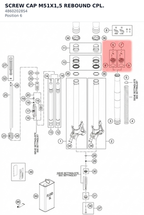 Diagram preview: SCREW CAP M51X1,5 REBOUND CPL. (48602028S4)