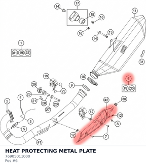 Diagram preview: HEAT PROTECTING METAL PLATE (76905011000)
