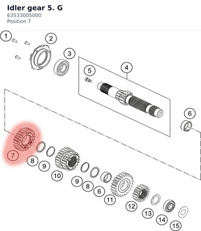 Diagram preview: Idler gear 5. G (63533005000)