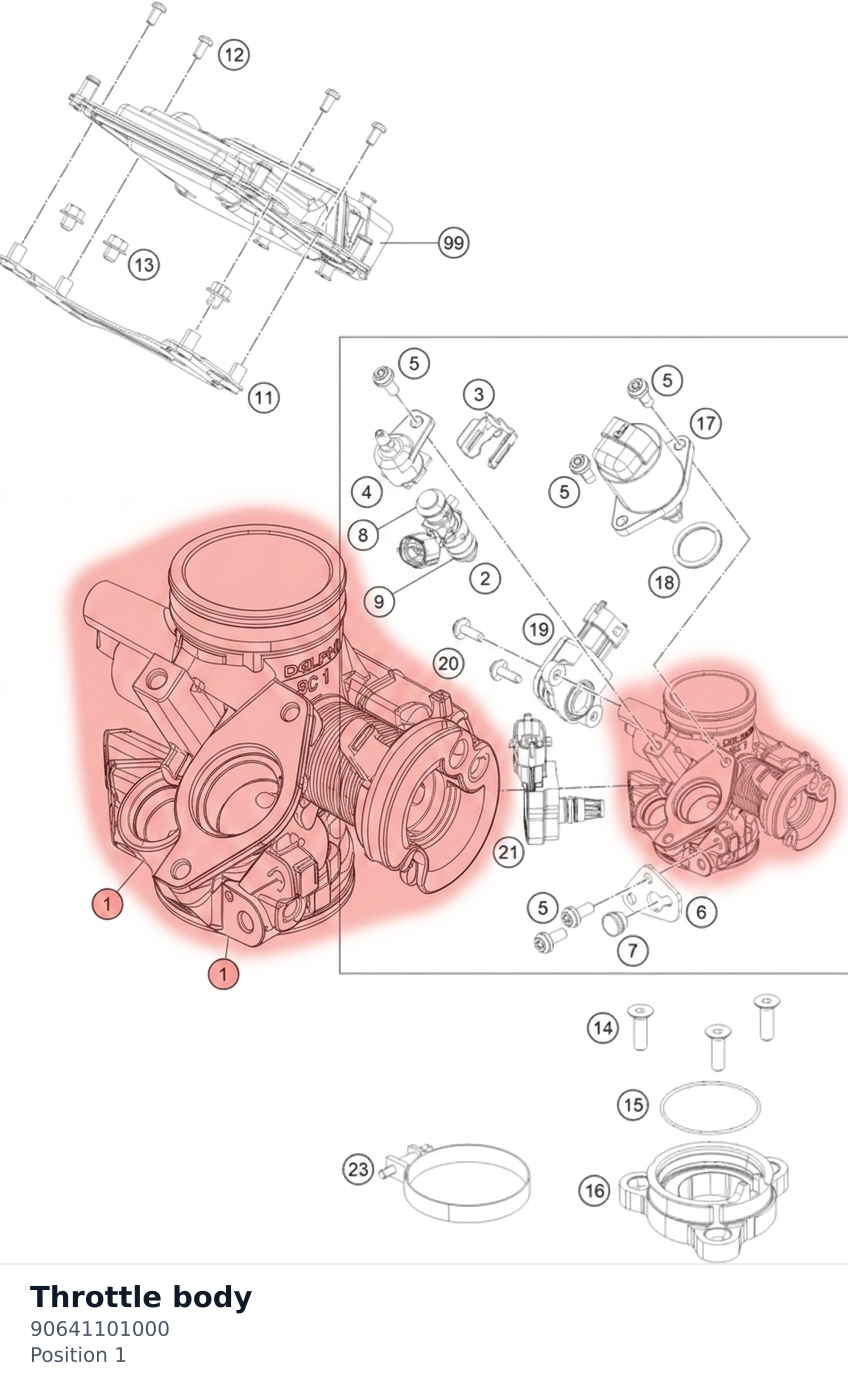 Diagram preview: Throttle body (90641101000)