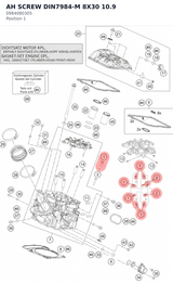 Diagram preview: AH SCREW DIN7984-M 8X30 10.9 (0984080305)