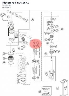 Diagram preview: Piston rod nut 16x1 (50180141)