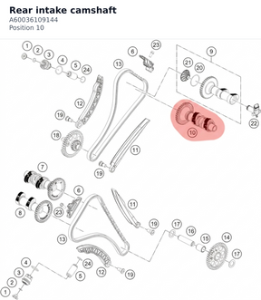 Diagram preview: Rear intake camshaft (A60036109144)