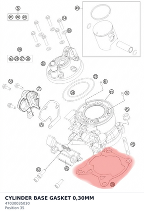 Diagram preview: CYLINDER BASE GASKET 0,30MM (47030035030)