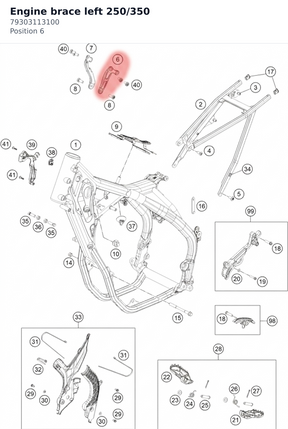 Diagram preview: Engine brace left 250/350 (79303113100)