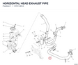 HORIZONTAL HEAD EXHAUST PIPE 57011361A diagram position