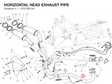 HORIZONTAL HEAD EXHAUST PIPE 57012612A diagram position