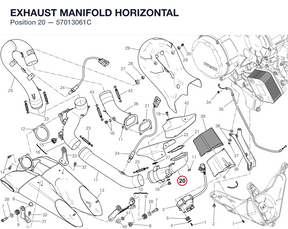 EXHAUST MANIFOLD HORIZONTAL 57013061C diagram position