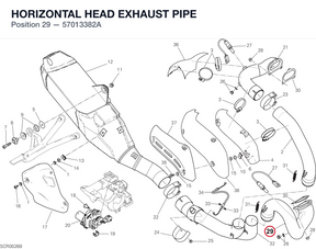 HORIZONTAL HEAD EXHAUST PIPE 57013382A diagram position