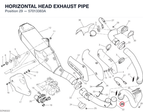HORIZONTAL HEAD EXHAUST PIPE 57013383A diagram position