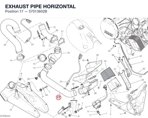 EXHAUST PIPE HORIZONTAL 57013602B diagram position