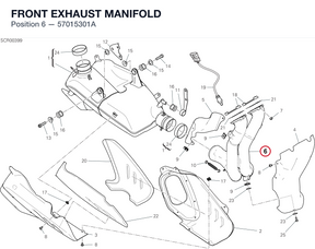 FRONT EXHAUST MANIFOLD 57015301A diagram position