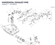 HORIZONTAL EXHAUST PIPE 57015581A diagram position