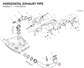HORIZONTAL EXHAUST PIPE 57015581A diagram position