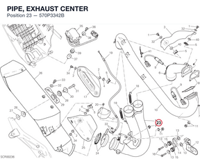 PIPE, EXHAUST CENTER 570P3342B diagram position