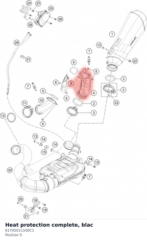 Diagram preview: Heat protection complete, blac (61705011100C1)