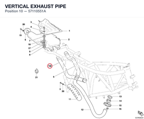 VERTICAL EXHAUST PIPE 57110551A diagram position