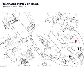 EXHAUST PIPE VERTICAL 57113961A diagram position