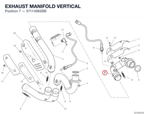 EXHAUST MANIFOLD VERTICAL 57114982BB diagram position