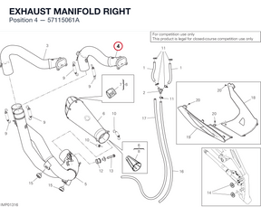 EXHAUST MANIFOLD RIGHT 57115061A diagram position