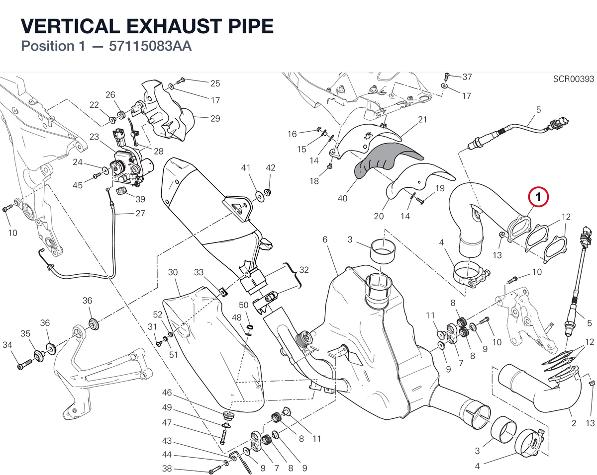 VERTICAL EXHAUST PIPE 57115083AA diagram position