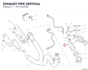 EXHAUST PIPE VERTICAL 57115121BA diagram position