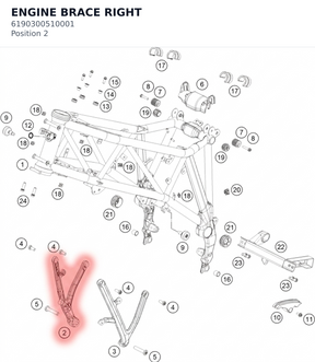 Diagram preview: ENGINE BRACE RIGHT (6190300510001)