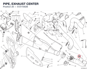 PIPE, EXHAUST CENTER 57211562B diagram position