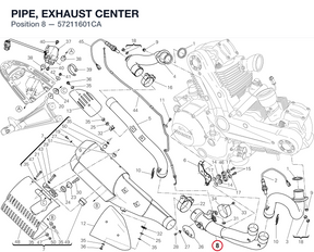 PIPE, EXHAUST CENTER 57211601CA diagram position