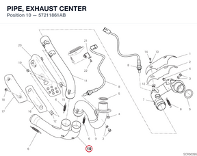 PIPE, EXHAUST CENTER 57211861AB diagram position