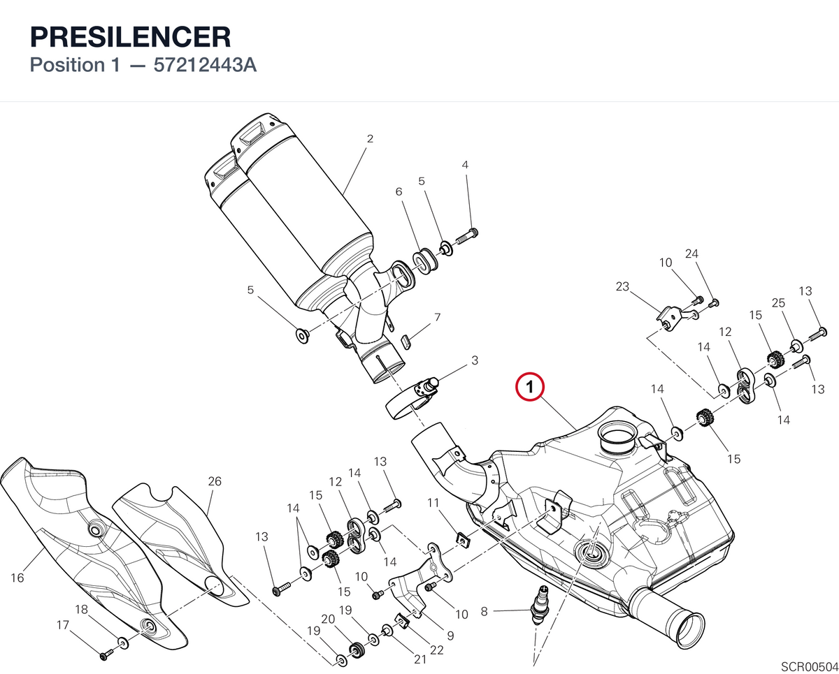 PRESILENCER 57212443A diagram position
