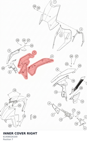 Diagram preview: INNER COVER RIGHT (61408026100)